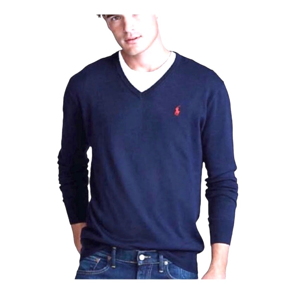 🥇- Polo by Ralph Lauren Blue Lambs Wool Sweater